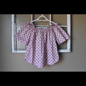 Pokadot off-shoulder top
